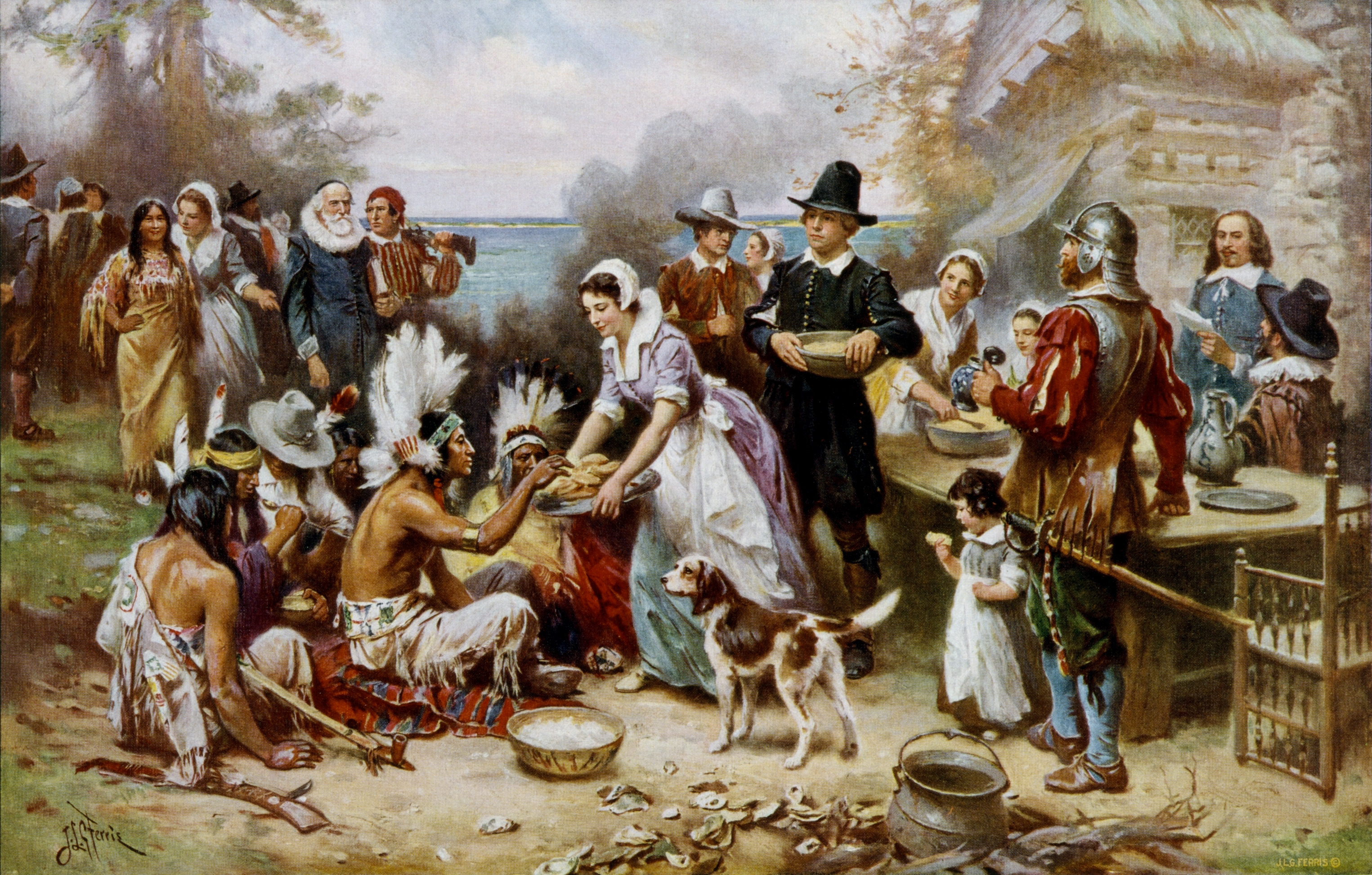 The First Thanksgiving HD Wallpaper Art