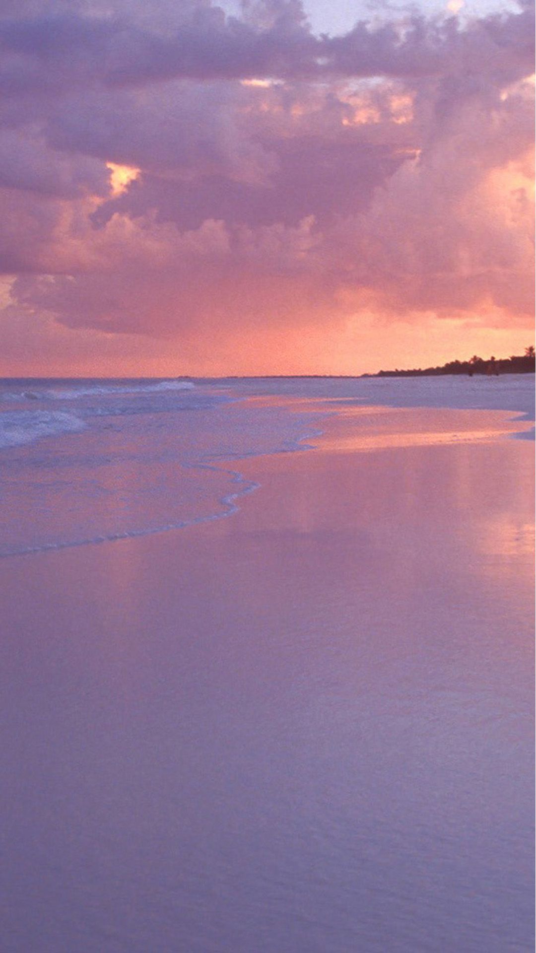 Pure Dreamy Dusk Beach Landscape iPhone Wallpaper