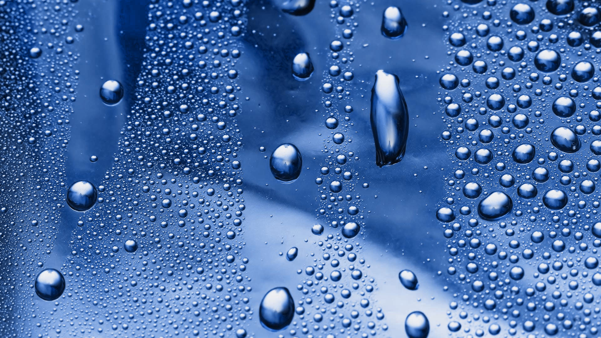 Blue Water Drops Closeup HD Image Photography
