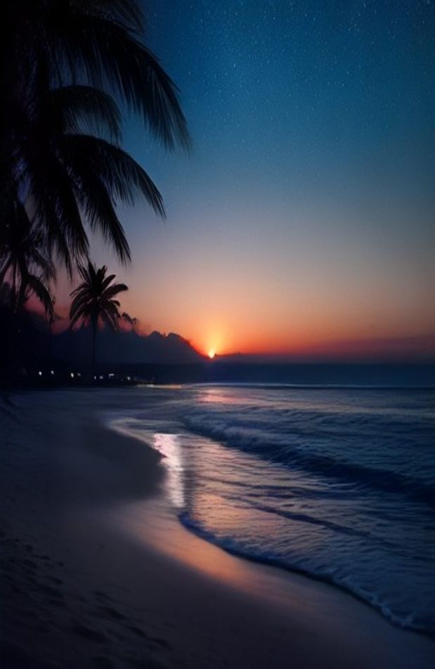 Beach Night Hd Wallpaper