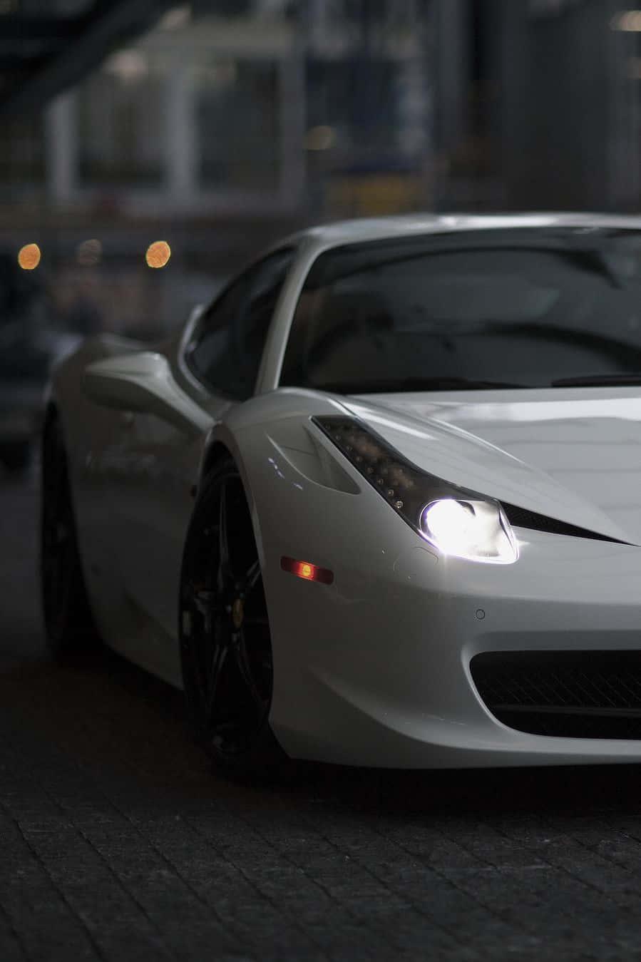 Stylish Sophisticated White Ferrari iPhone Wallpaper
