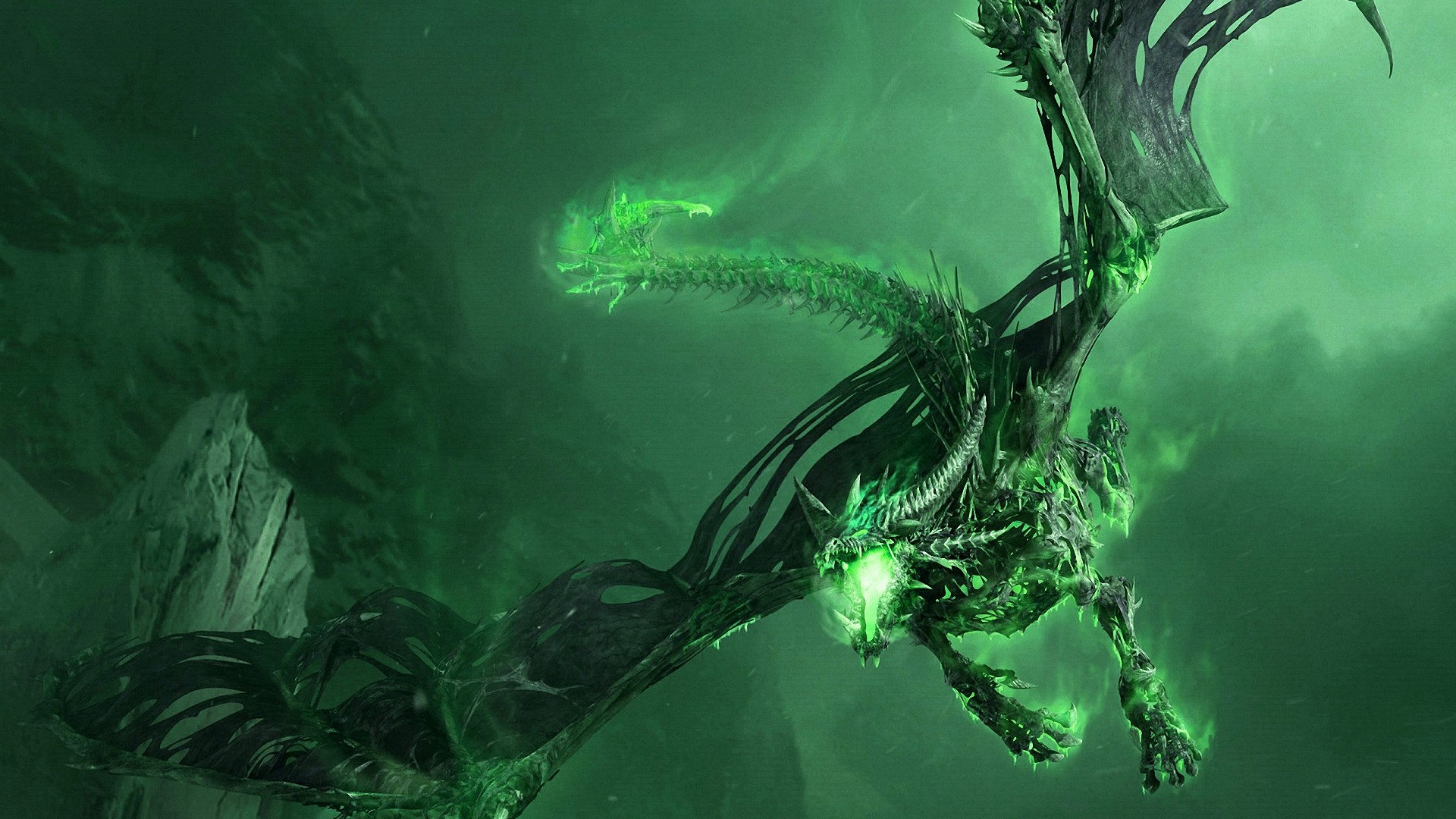 Fantasy Green Dragon HD Wallpaper