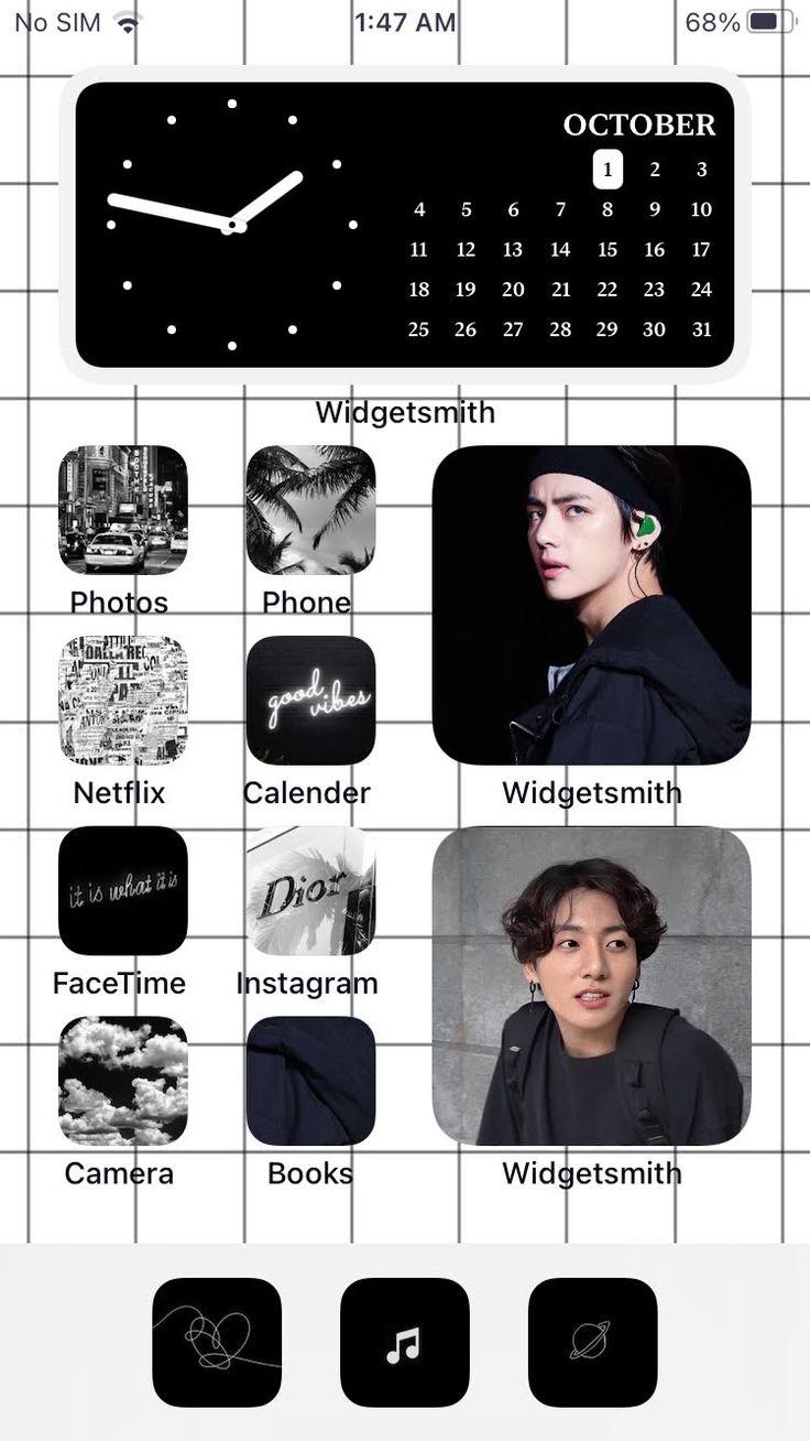 Ios Bts Aesthetic Homescreen iPhone Home Screen Layout