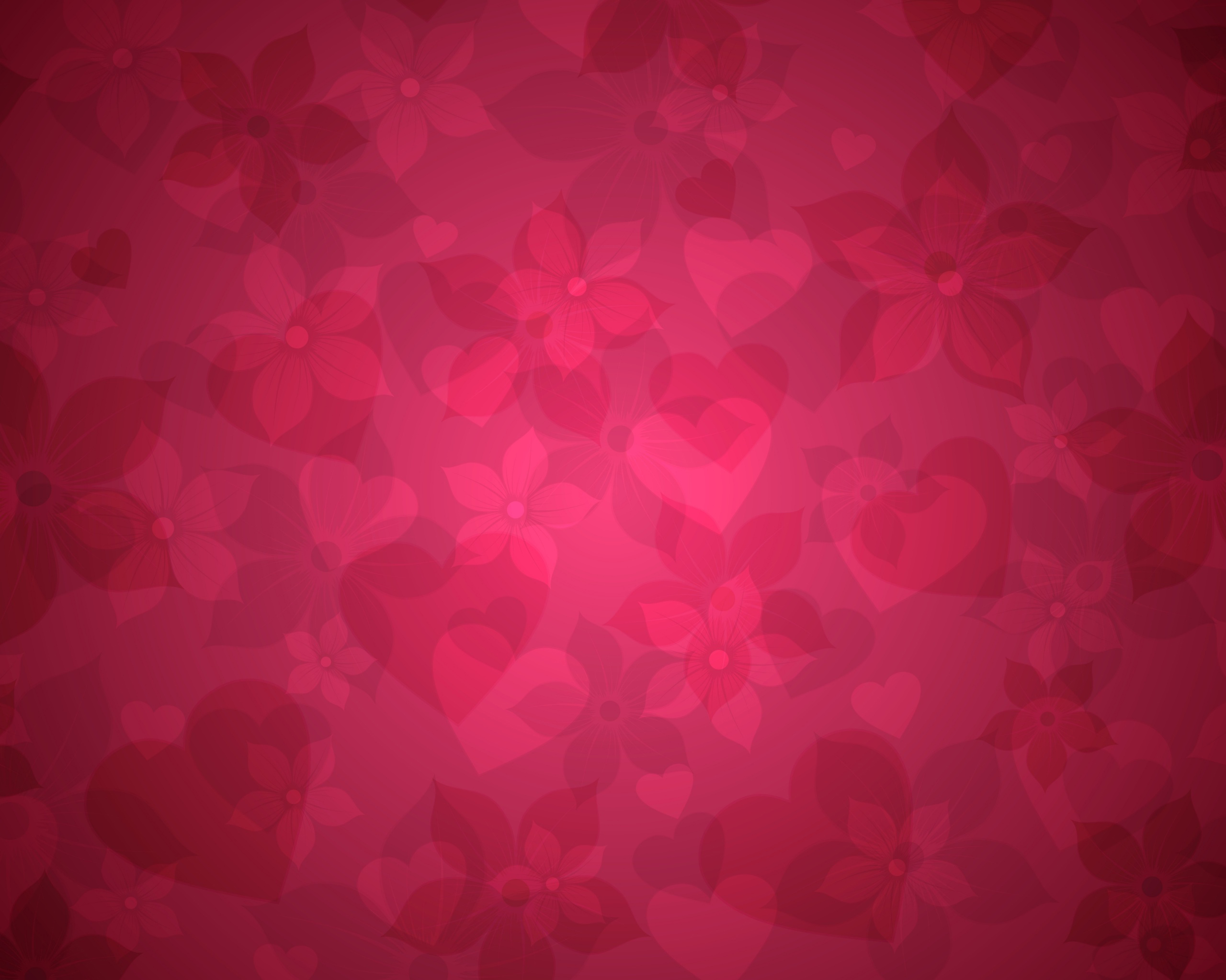 Texture Pink Hearts Flowers Background Wallpaper