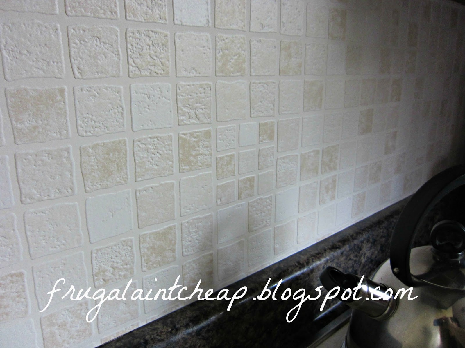 Frugal Aint Cheap Kitchen Backsplash great for renters too 1600x1200