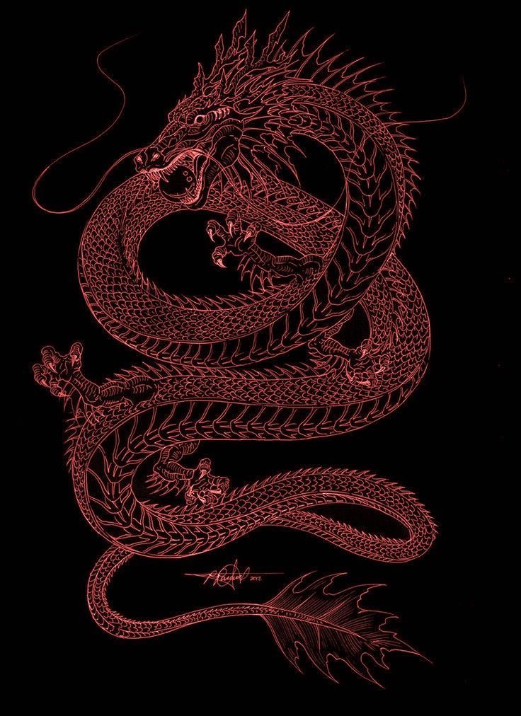 Credits To Artist Dragon Wallpaper iPhone Black Tattoo Japanese