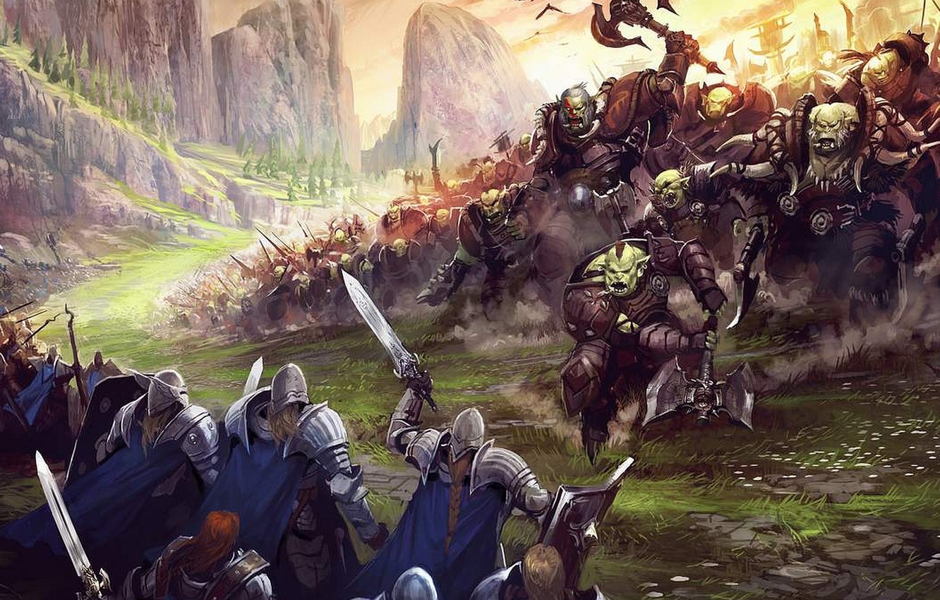 Wallpaper Battle Orcs Underworld War Art Fantasy