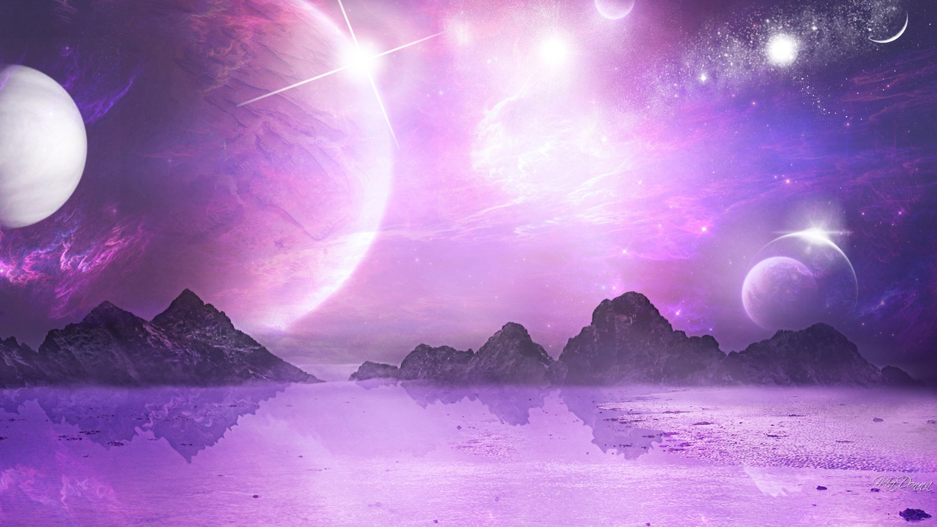 Moon And Stars Desktop Wallpaper