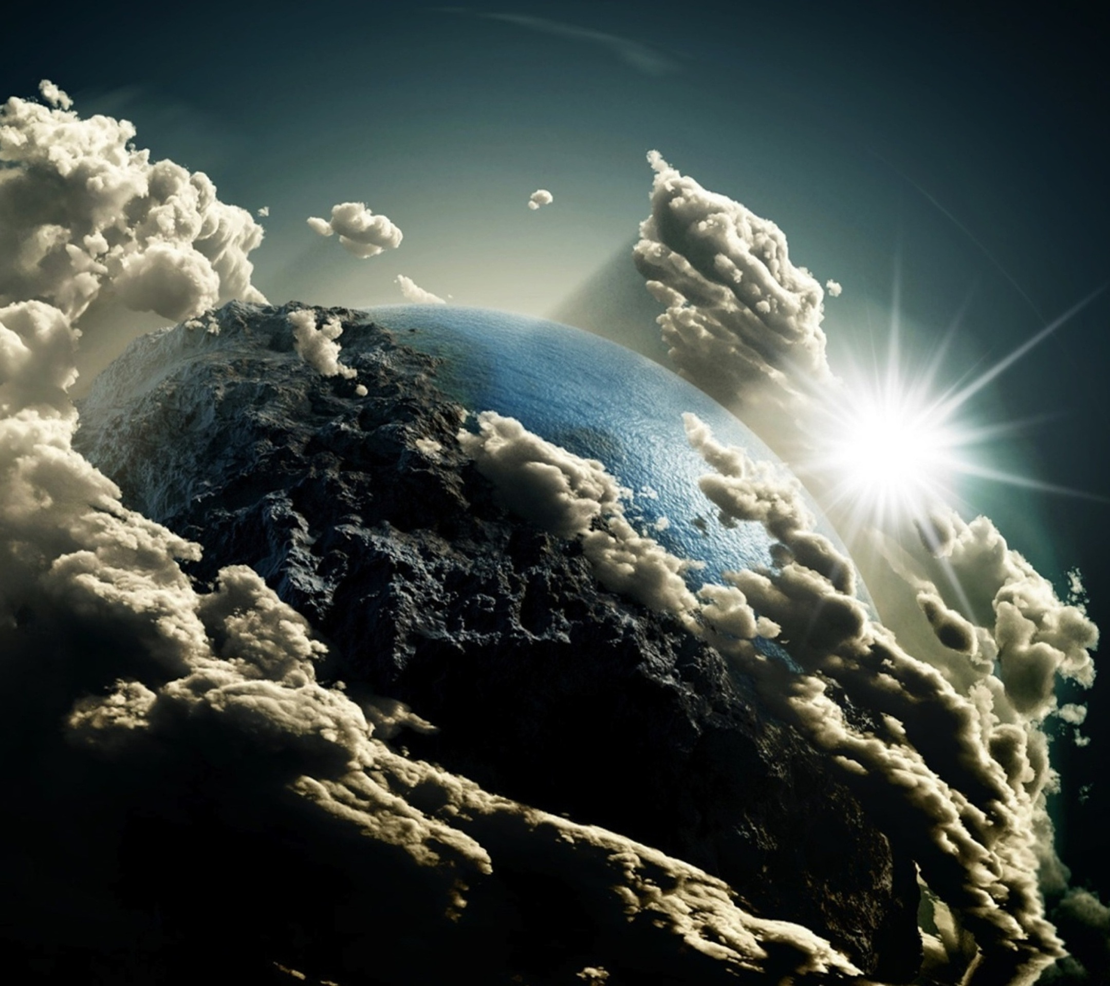 Earths In Clouds Top HD Samsung Galaxy S5 Wallpaper