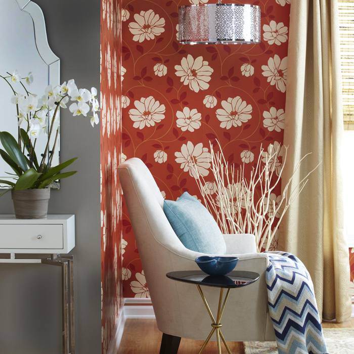 calculate the amount of wallpaper needed by taking the square footage
