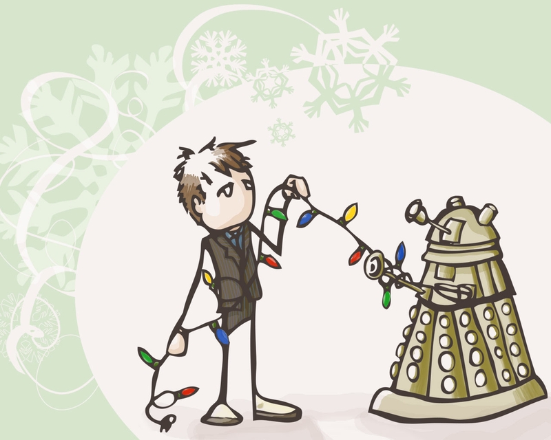 Doctor Who Dalek Christmas Lights Wallpaper