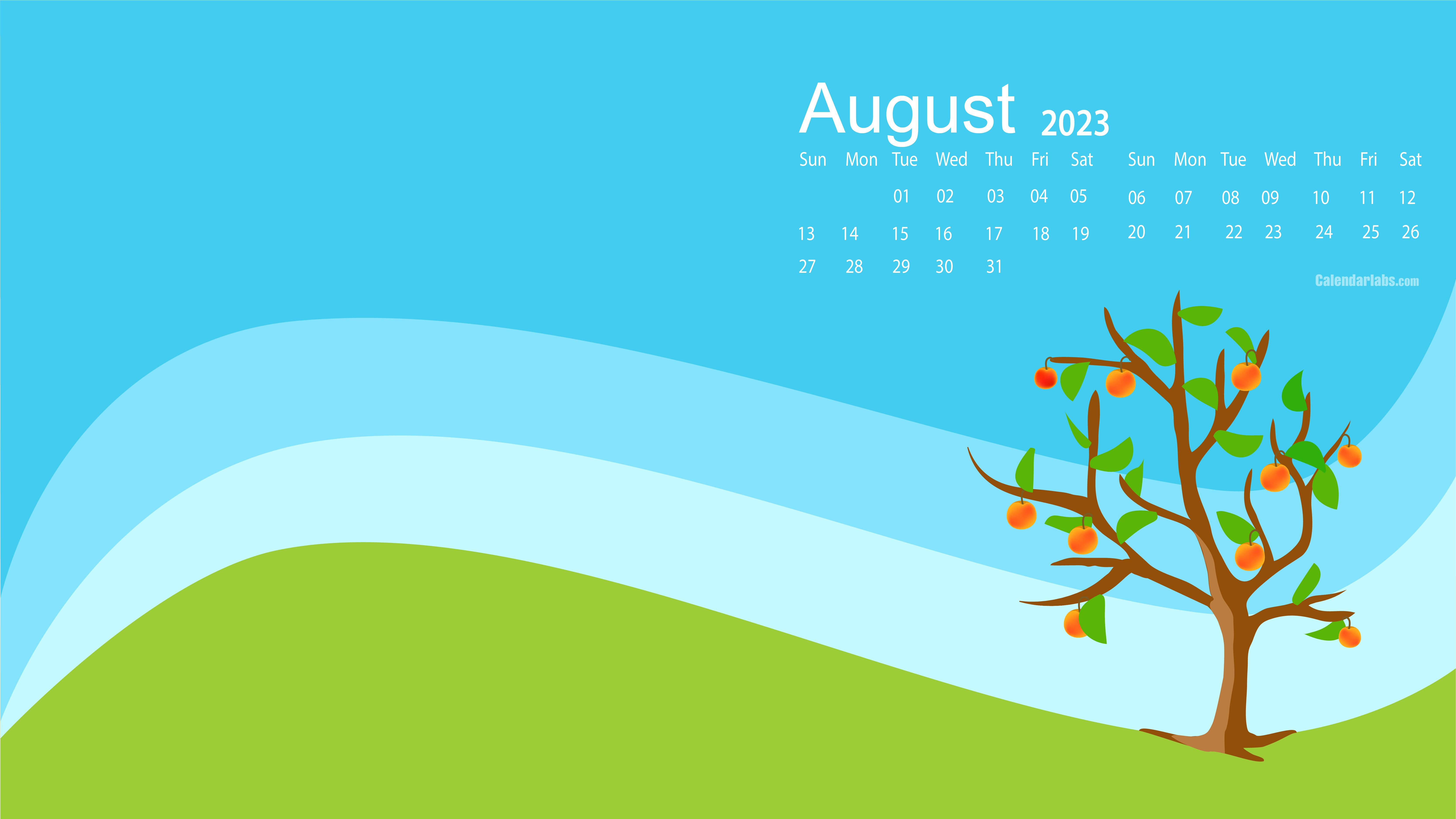 August Desktop Wallpaper Calendar Calendarlabs