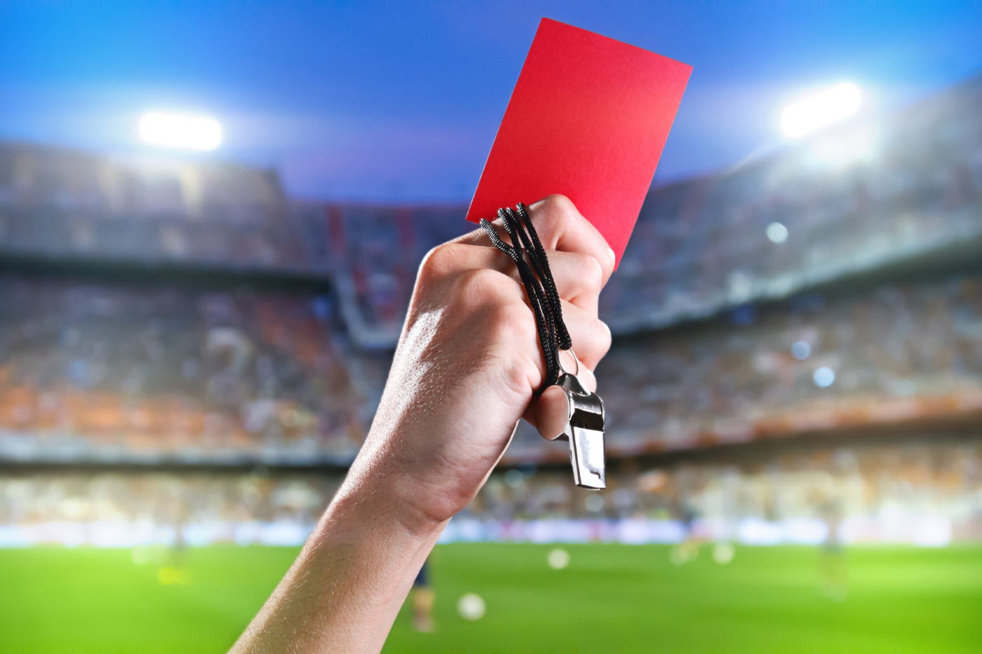 The Referee In Red Card Gesture Football Wallpaper Sports