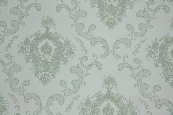 Listing 1950s Vintage Wallpaper White And Gray