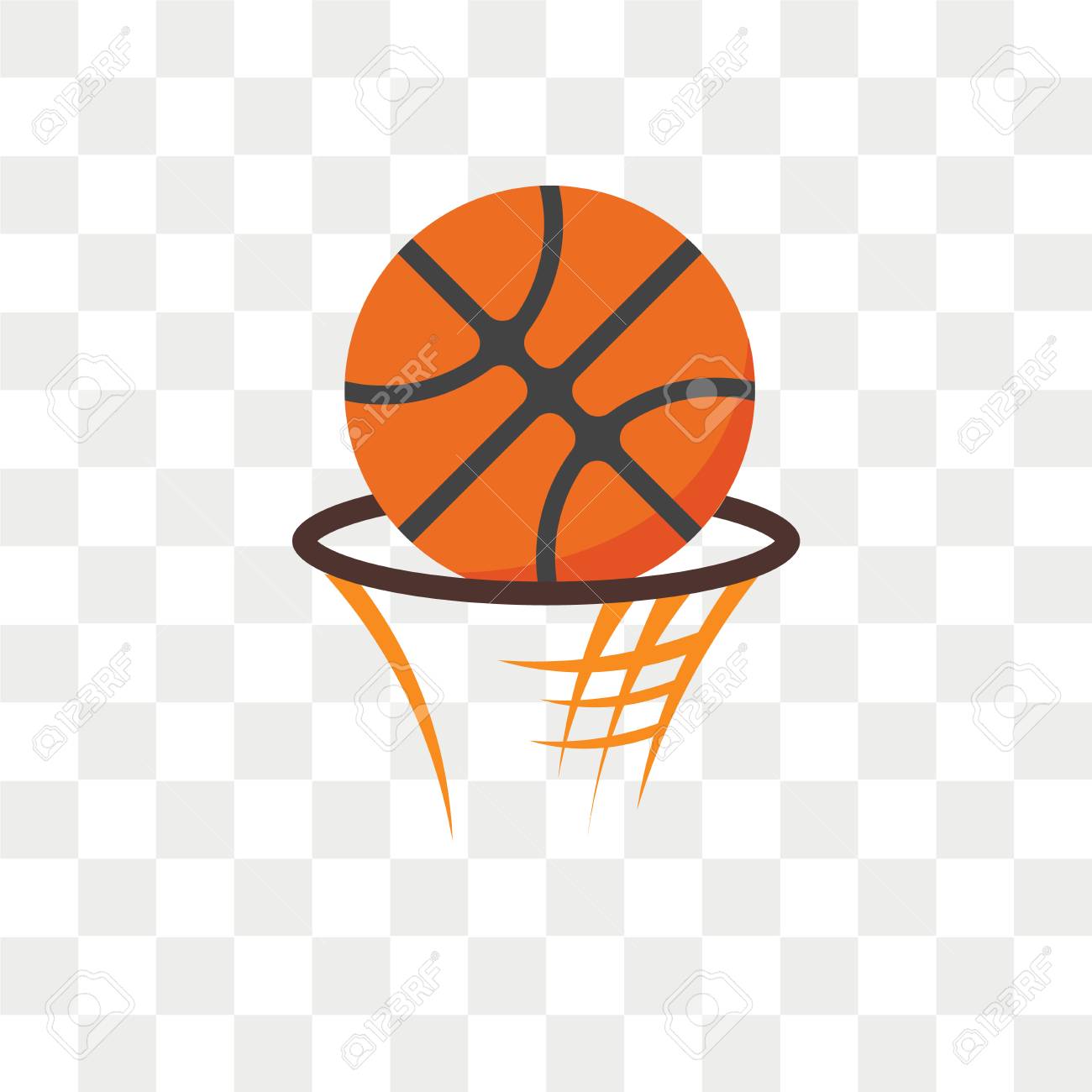 Basketball Vector Icon Isolated On Transparent Background