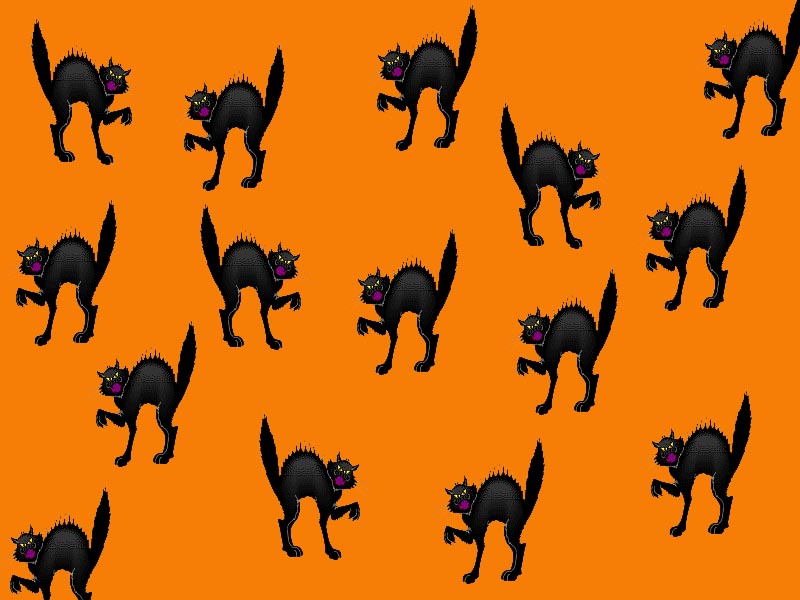 Seamless vector repeat pattern with black cats and ghosts on orange  background Halloween wallpaper design Scary fashion textile Stock Vector  Image  Art  Alamy