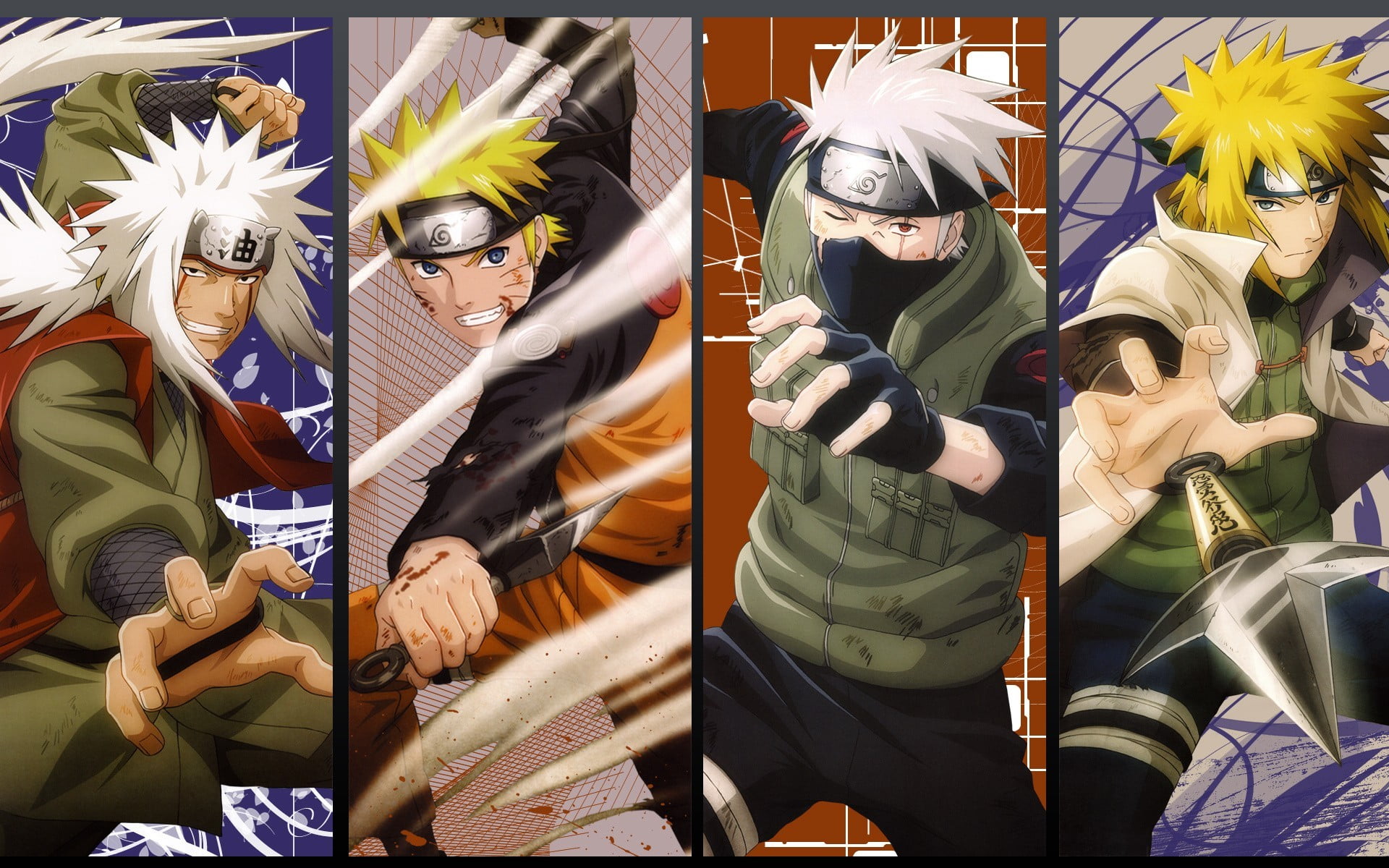 Four Naruto Characters Digital Wallpaper Shippuuden