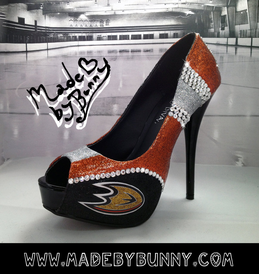 Anaheim Ducks Hockey Heels   Made By Bunny by MadeByBunny on