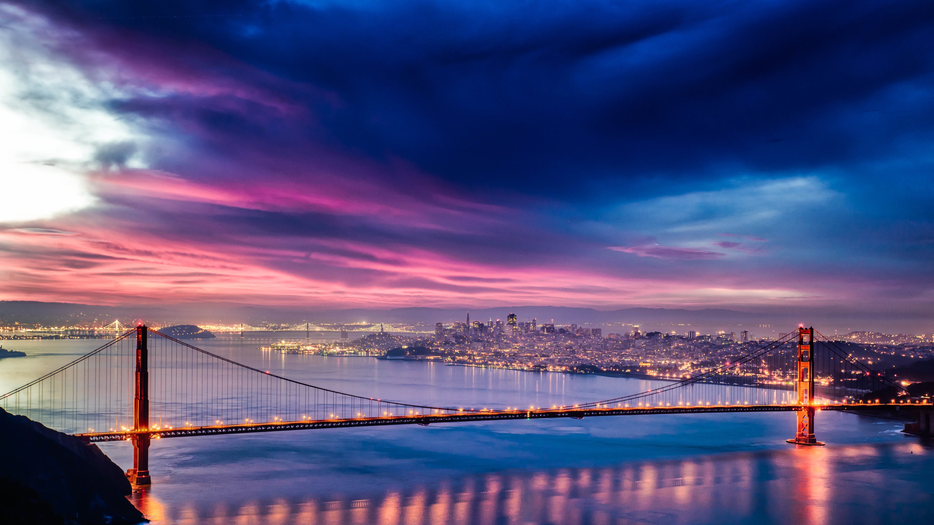 Skyfire Over San Francisco Bay Bridge Wallpaper Hd