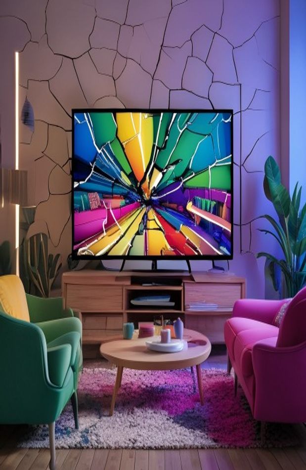 Cracked Tv Screen Prank Wallpaper
