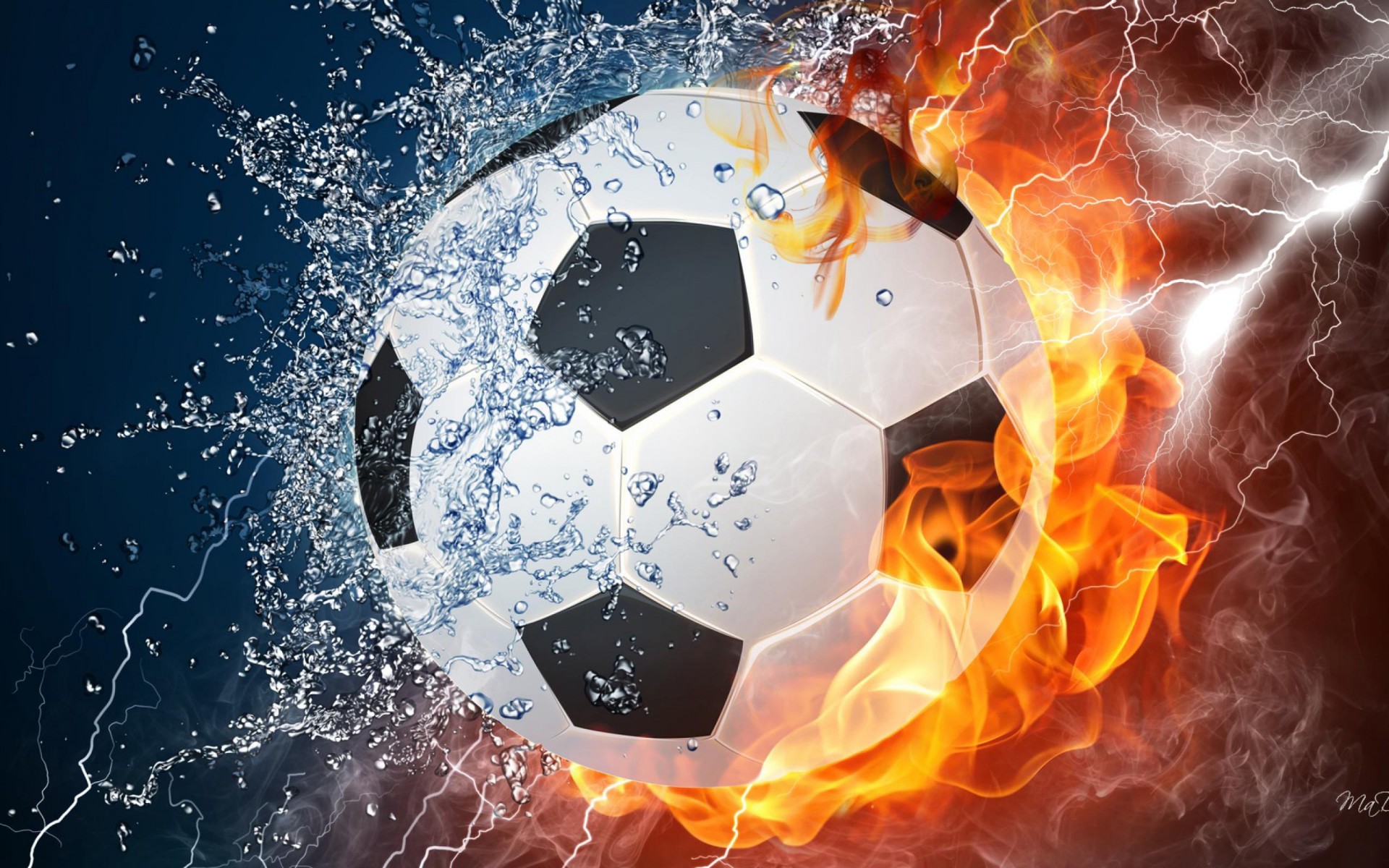 Soccer Ball On Fire Wallpaper HD