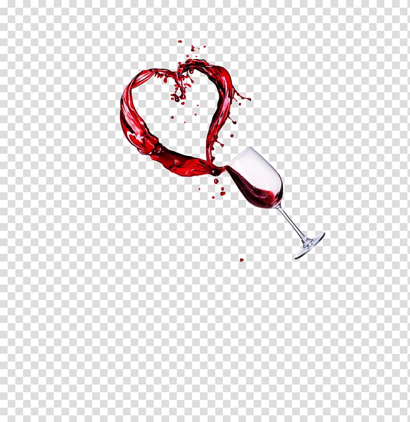 Red Wine Merlot Must Heart Creative Transparent Background
