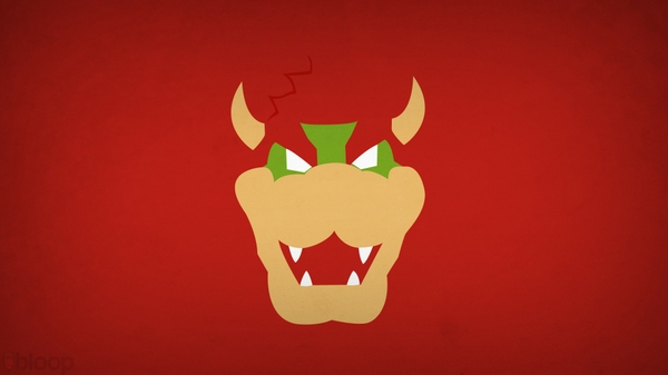 Bowser Red Background Super Mario Brothers Blo0p Wallpaper