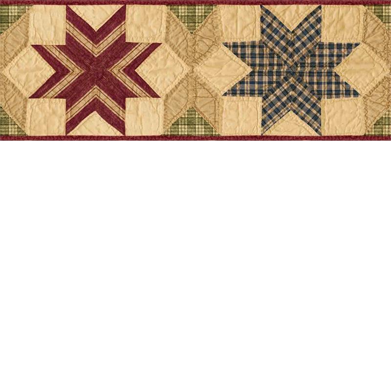 Free download Green Star Quilt Wallpaper Border Rustic Country