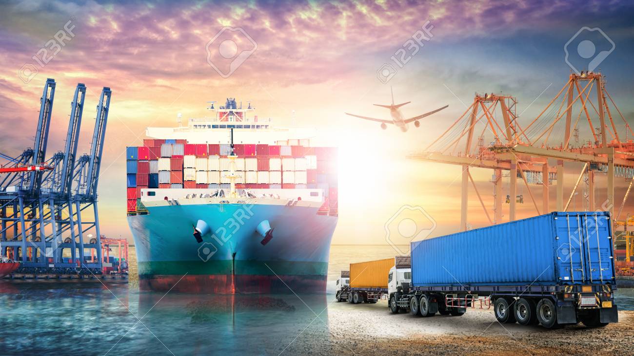 Logistics Import Export Background And Transport Industry Of
