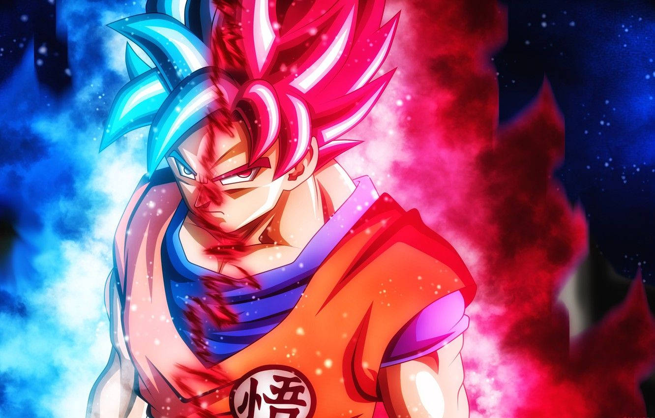 Goku Blue And Red Kaioken Wallpaper Mrwallpaper