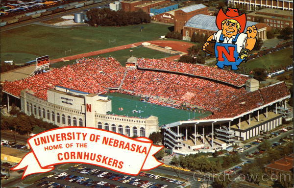 University Of Nebraska Memorial Stadium Lincoln Ne Postcard