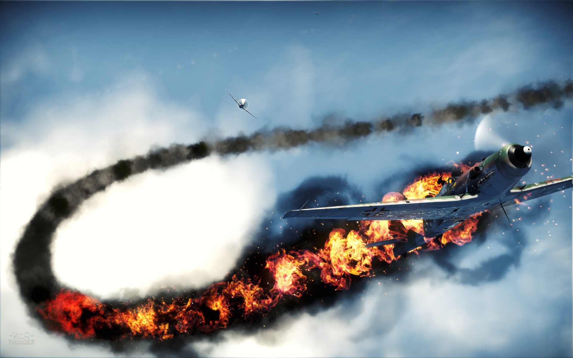 Free download War Thunder war plane has been hit wallpapers and images