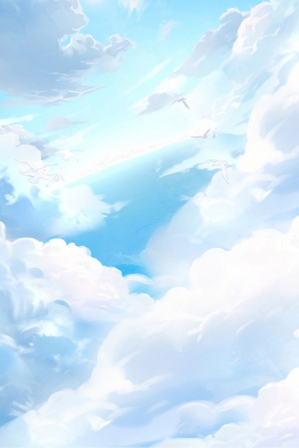 iPhoneXpaperscom  iPhone X wallpaper  bd76animeskycloud springartillustrationblue