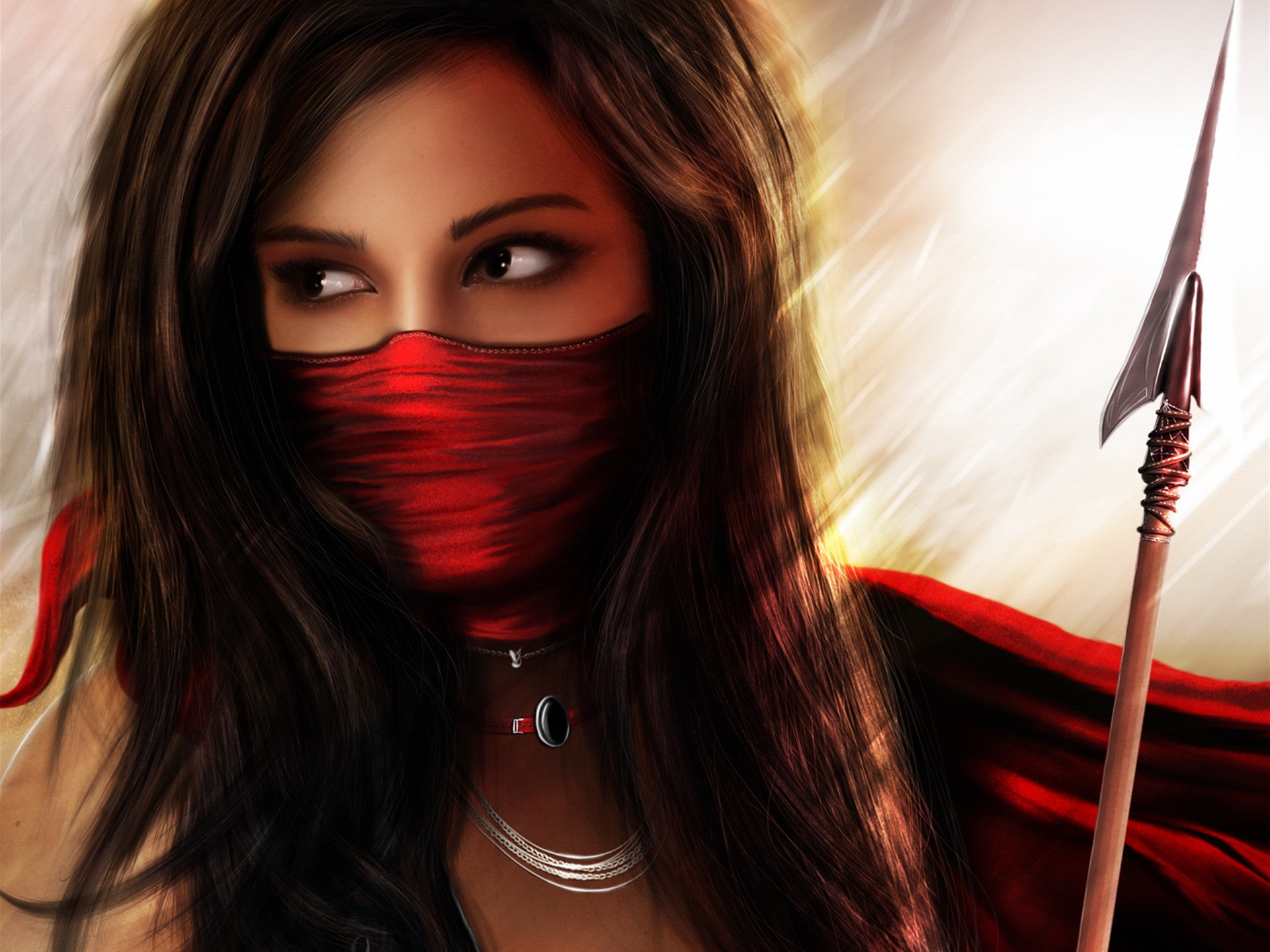 Red Warrior Girl Puter Wallpaper Desktop Background