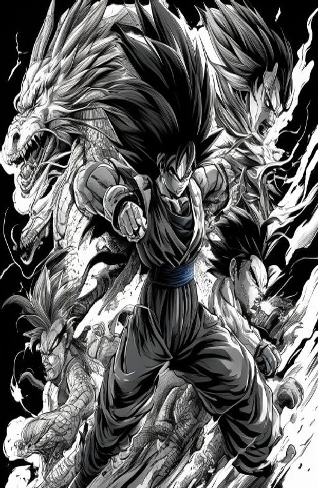Dragon Ball Z Black And White Wallpaper