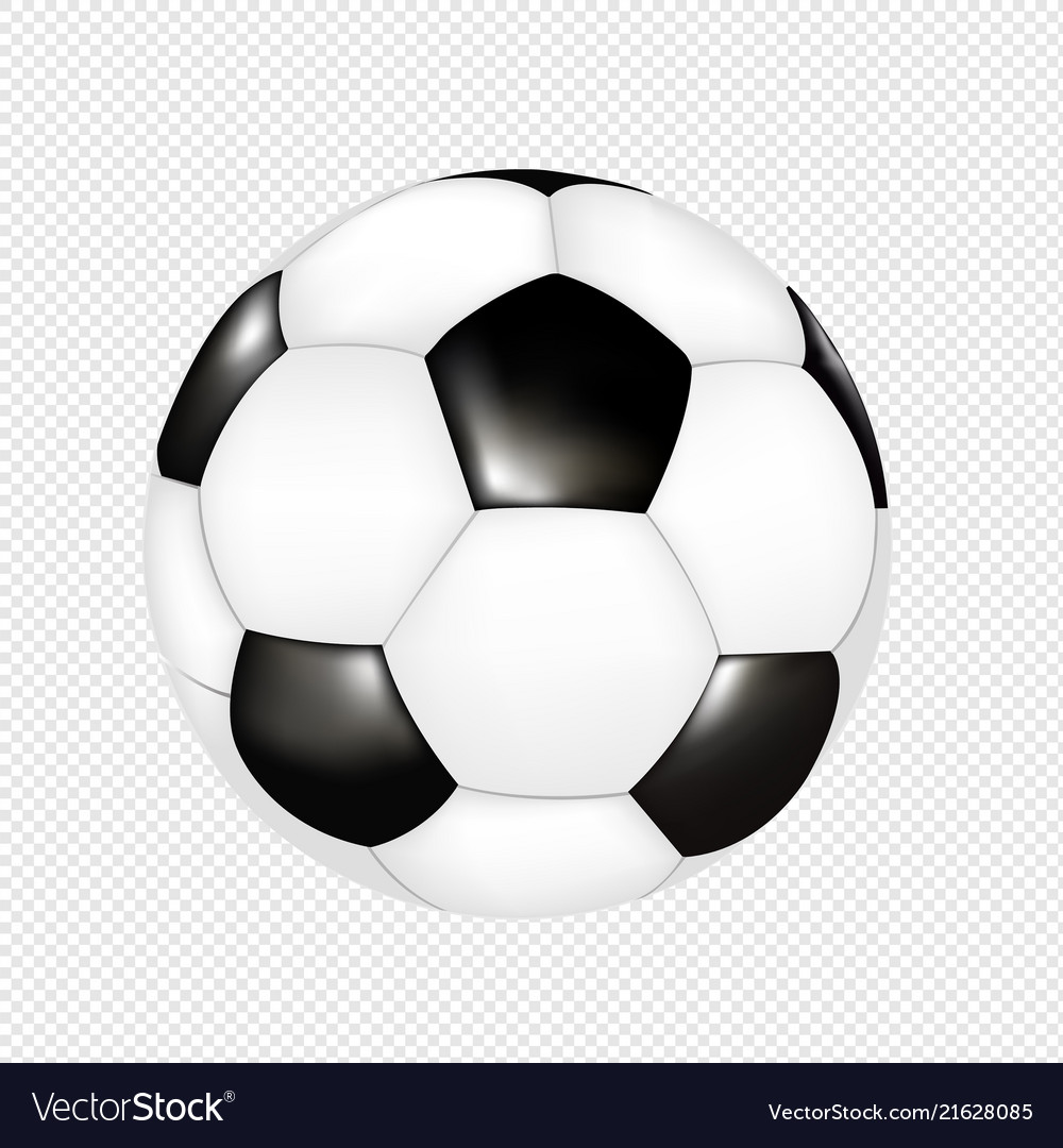 Soccer Ball Isolated Transparent Background Vector Image