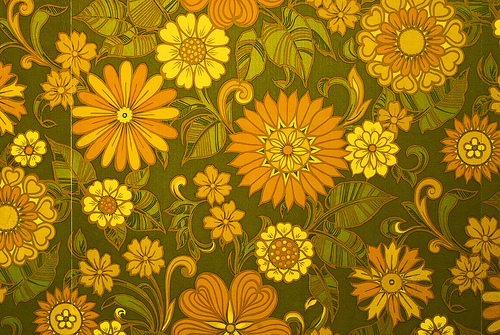 Sixties Seventies Era Floral Print Wallpaper Brian Eno