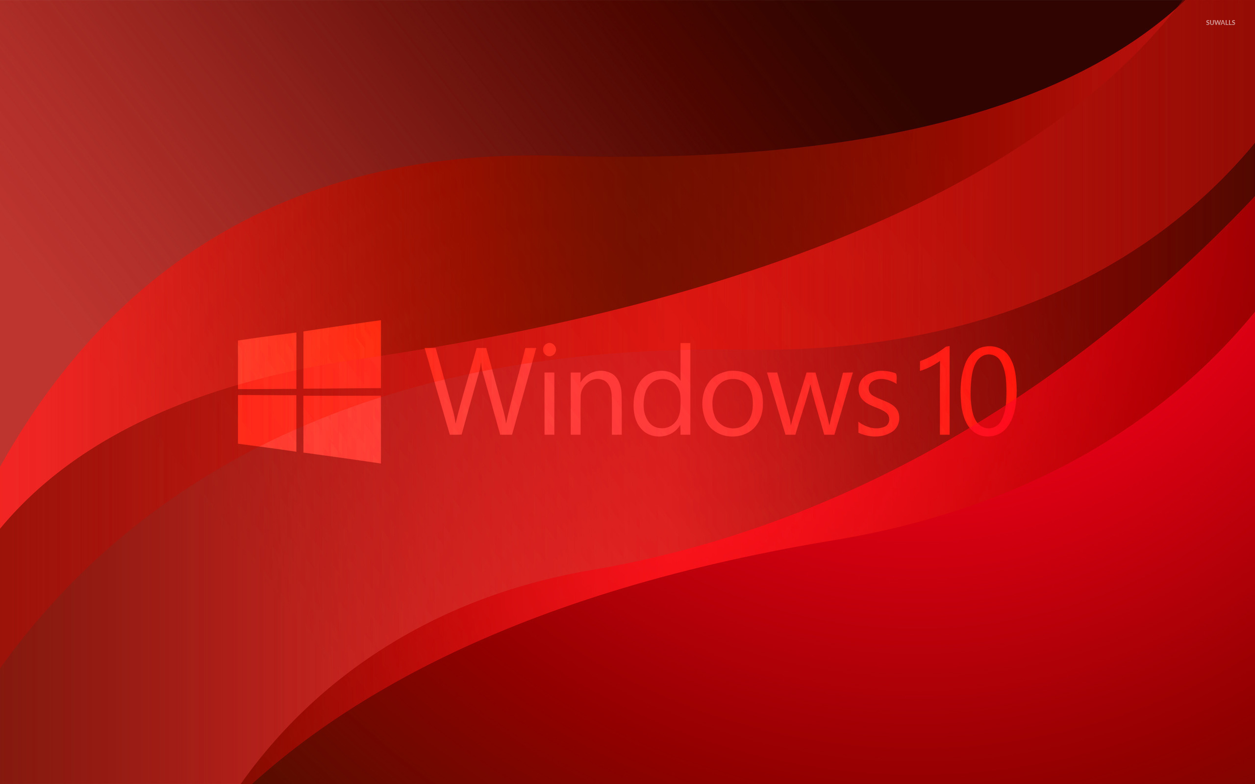 Windows Transparent Logo On Red Waves Wallpaper Puter