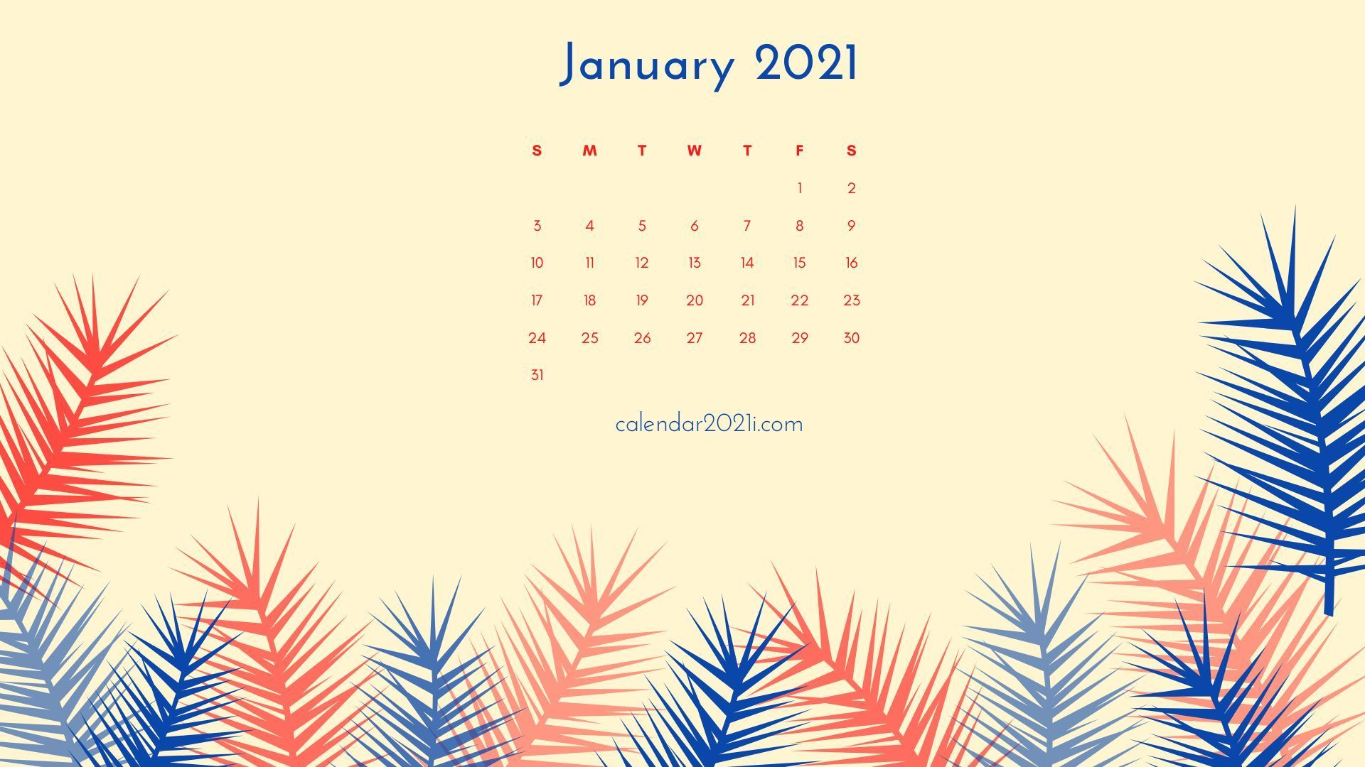 January Calendar Wallpaper Top