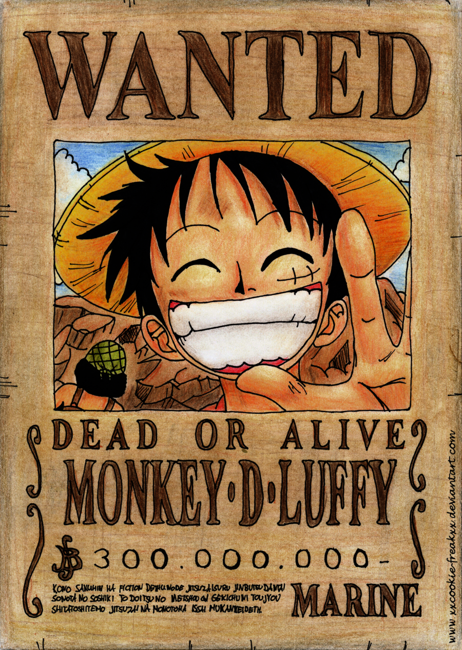 HD wallpaper One Piece Straw Hat Pirated wanted poster wallpaper Monkey  D Luffy  Wallpaper Flare