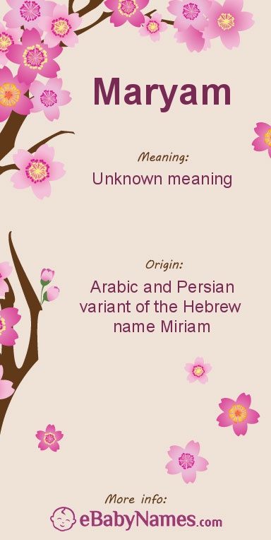 Love Maryam Name Baby names rank over the past
