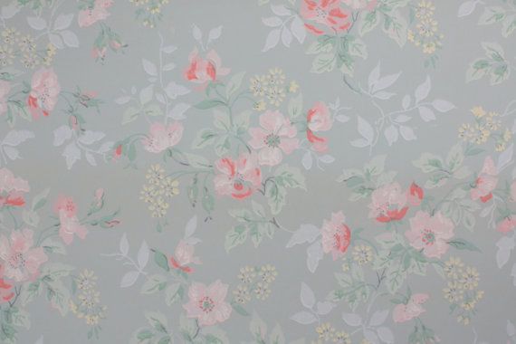 Vintage Wallpaper Floral Shabby Chic Paper