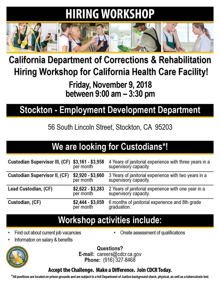 Cdcr Careers Join Recruiters At Our Custodian
