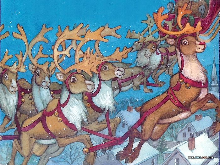 Christmas Illistration Wallpaper Reindeer