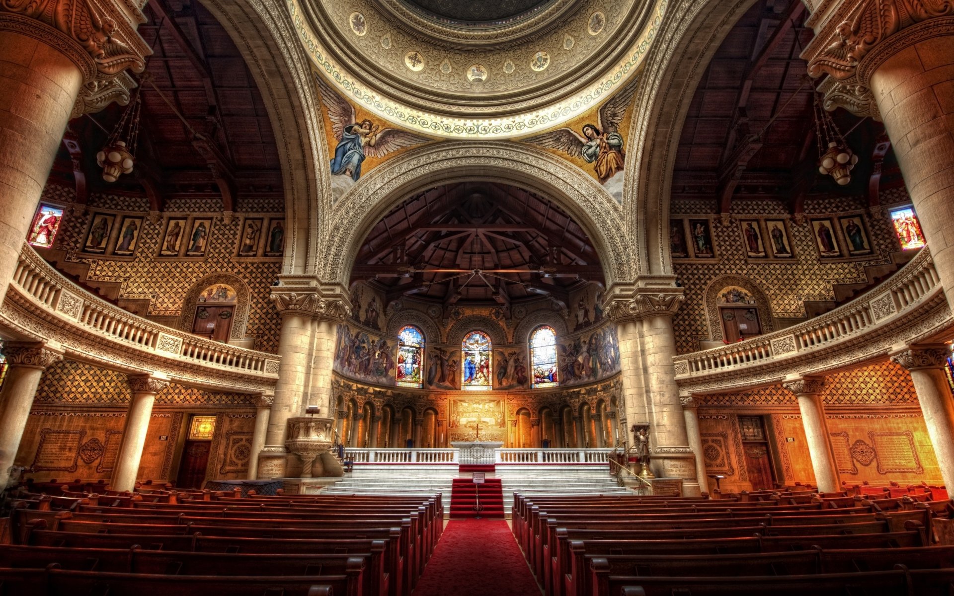 Stanford California Interior Church Cathedral Religious Wallpaper
