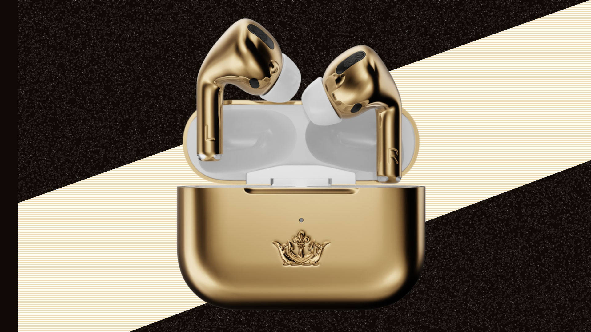 Golden Luxurious Airpods 7wk5s4hljrnsiu6s Wallpaper