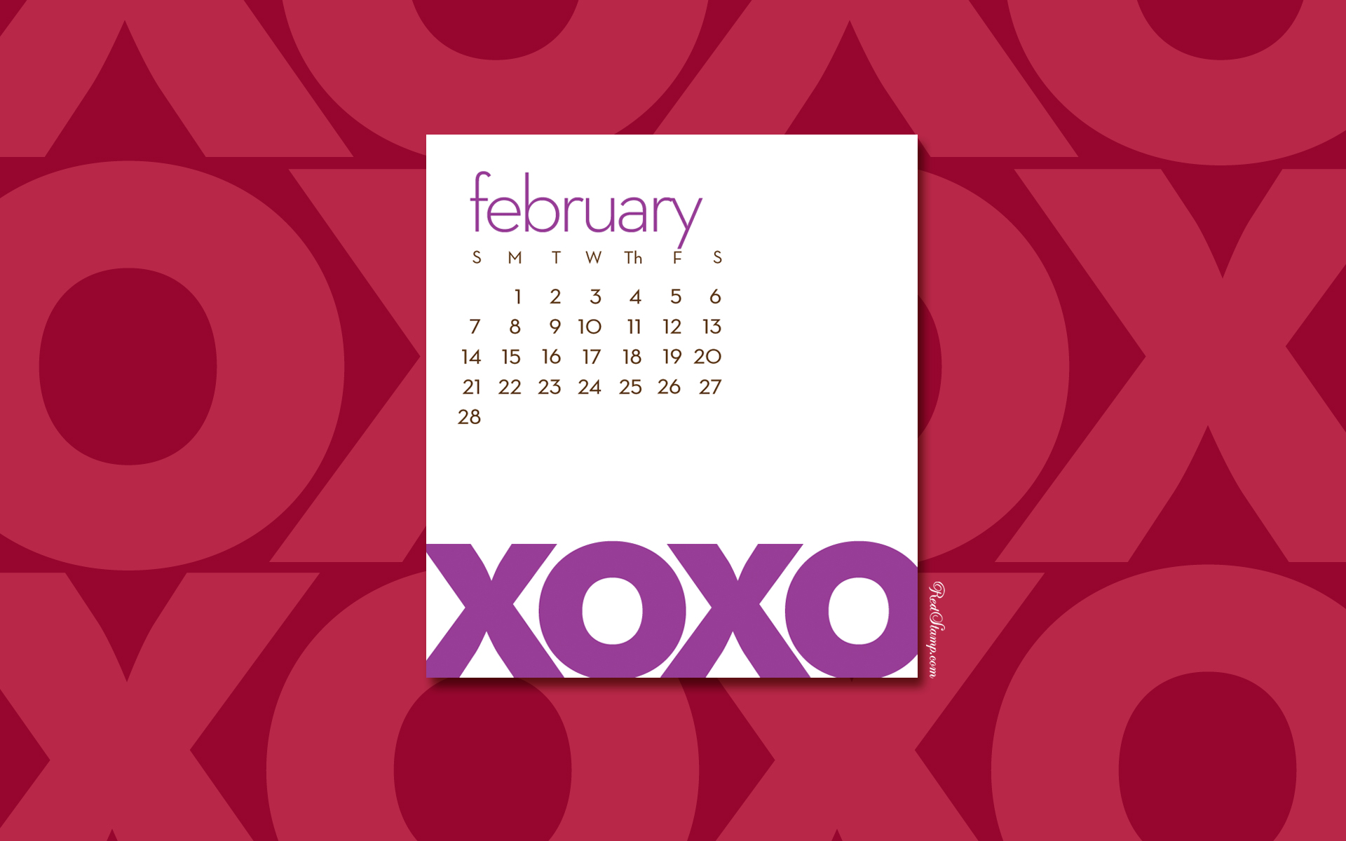 Desktop Image Puter Wallpaper Calendar Redstamp February
