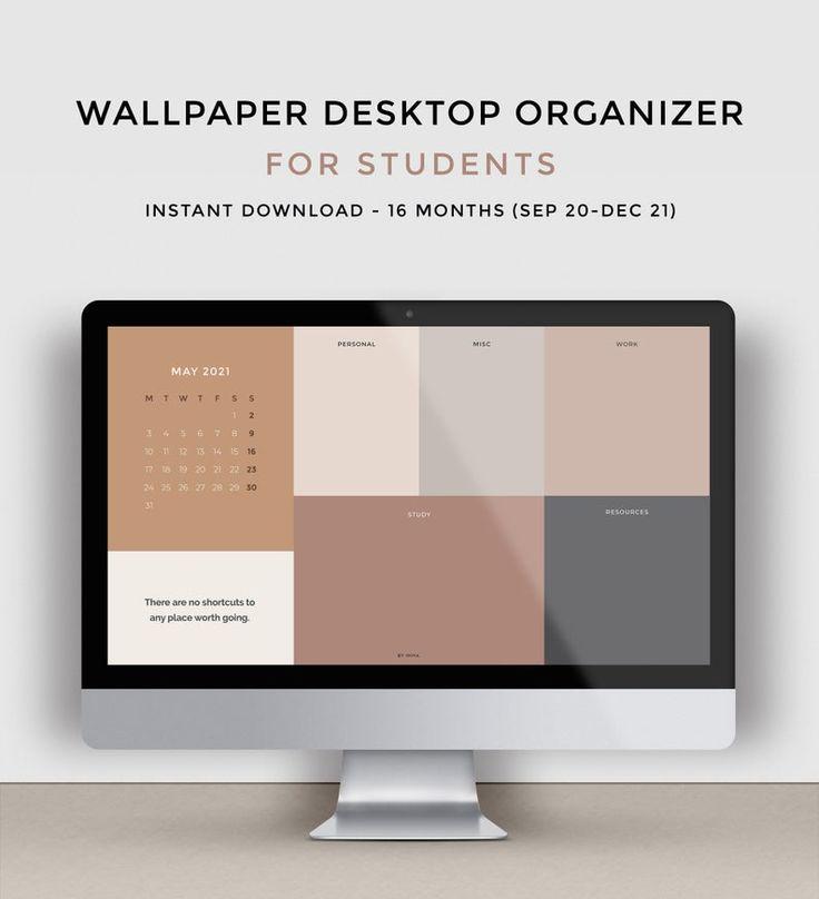Desktop Wallpaper Organizer for Students Minimalist Wallpaper
