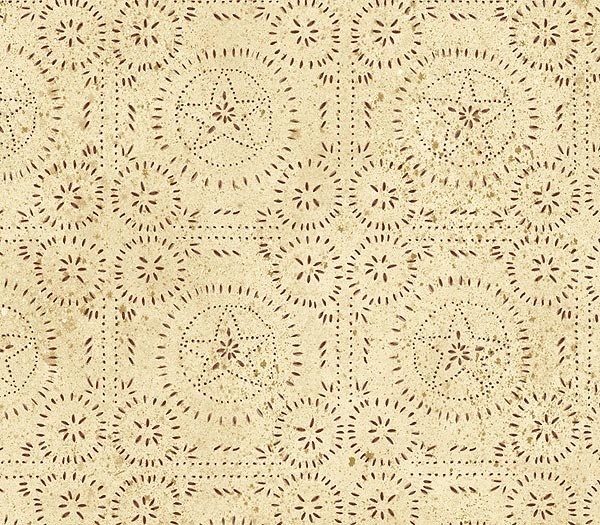 Interior Place Beige Punched Tin Star Wallpaper