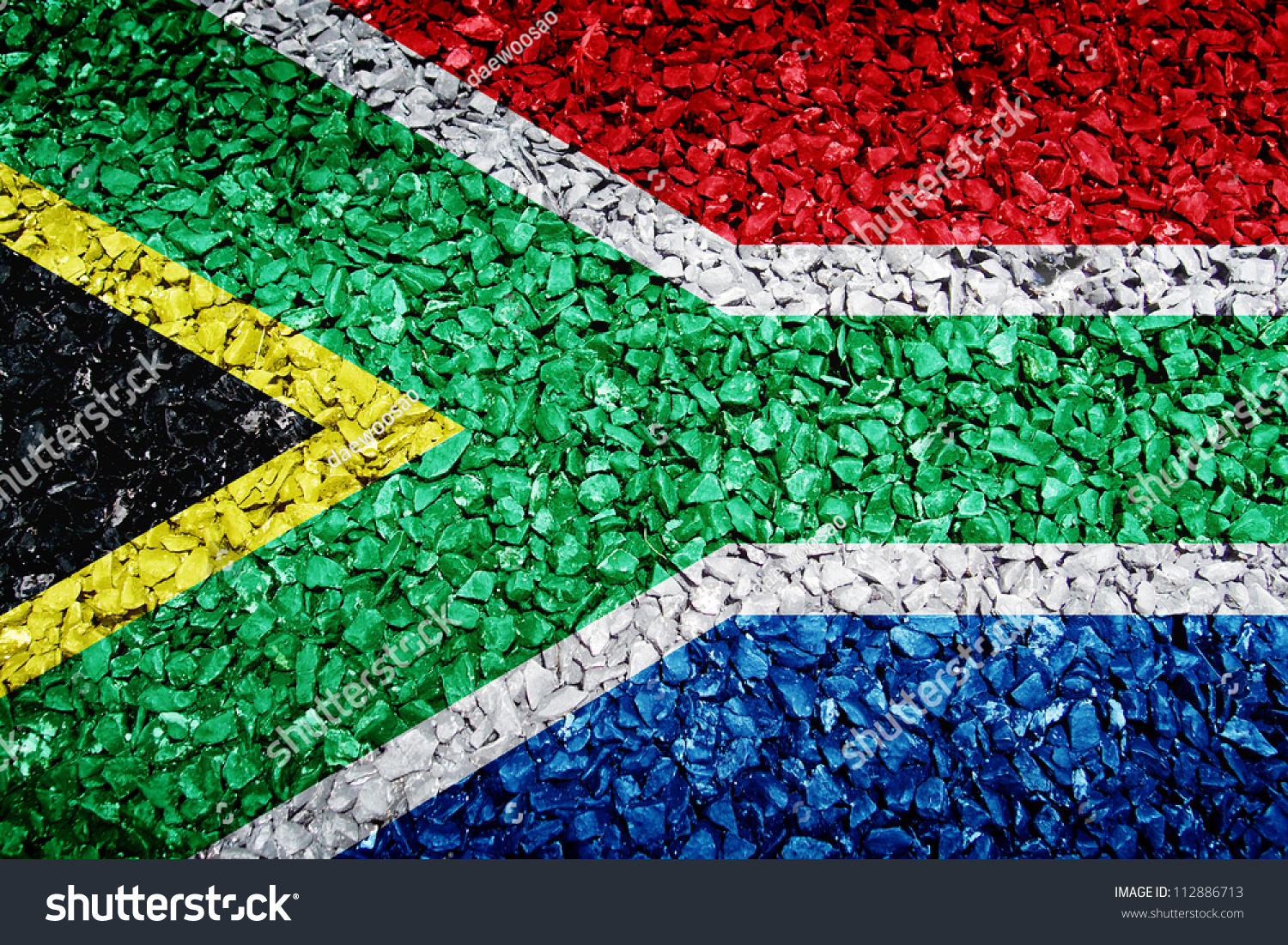 South African Flag On Texture Stock Photo